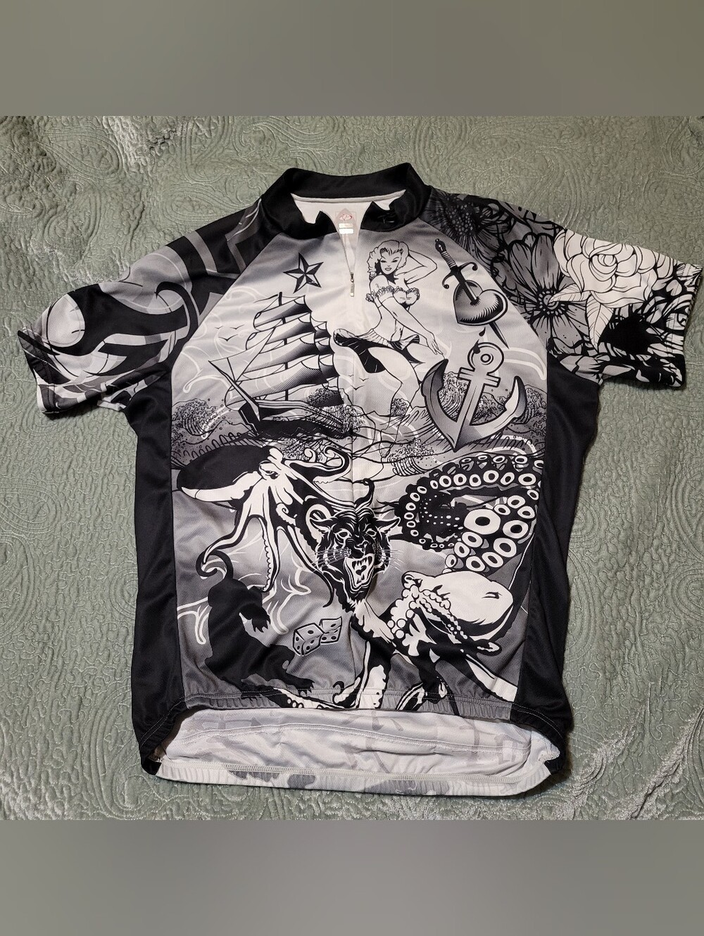 Primal Wear Torque Cycling Jersey Men's XL Tattoo Flash Art - Like New!
